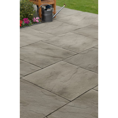 Further photograph of Ryton Riven Concrete Paving Slabs 450mm x 450mm x 32mm - Grey