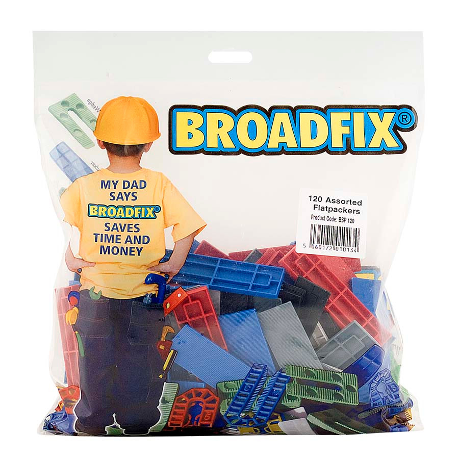 Photograph of Broadfix Standard Flat Packer 1-6mm 28mm x 100mm (Pack of 120)