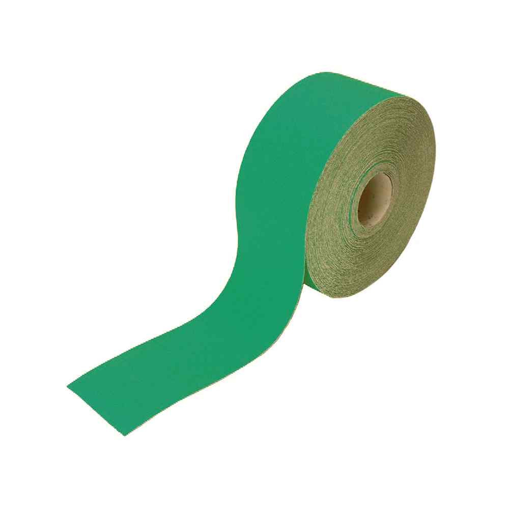 Photograph of Faithfull Aluminium Oxide Paper Roll Green 115mm x 10m 120G