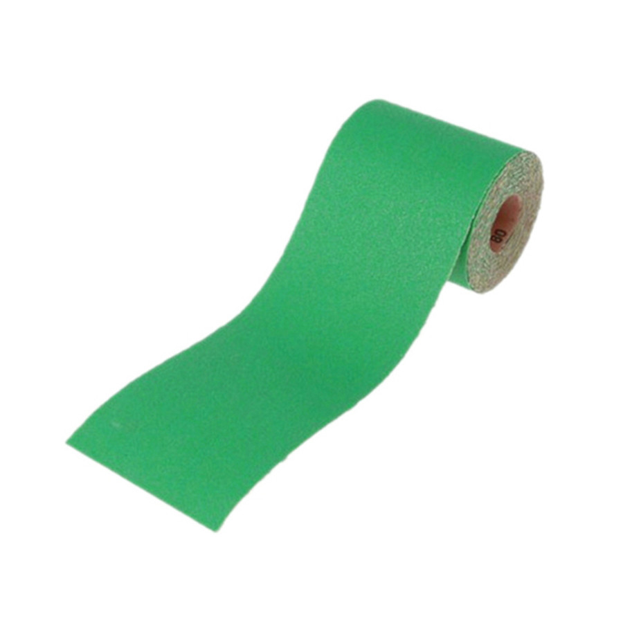 Photograph of Alox Green Aluminium Oxide Paper Roll, E Weight Paper, 115mm x 10m 60G