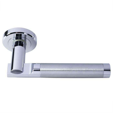 Further photograph of Serozzetta M Azul Lever On Rose Dual Finish Satin Chrome/Polished Chrome