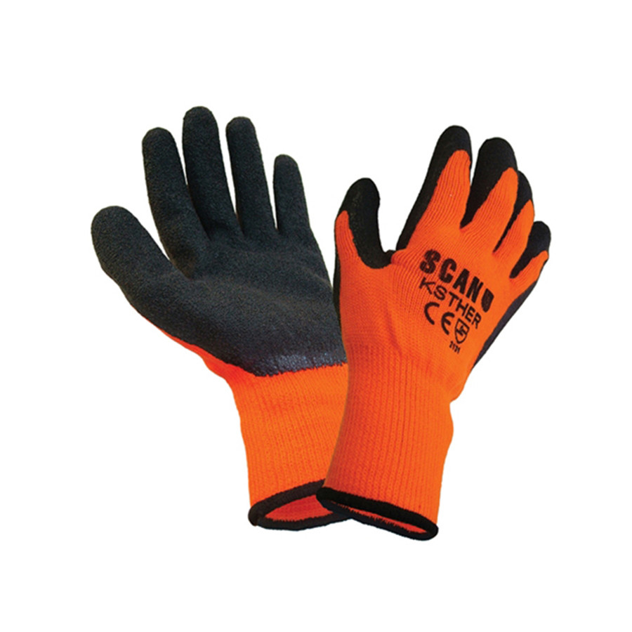 Photograph of Scan Knit Shell Thermal Gloves Orange/Black