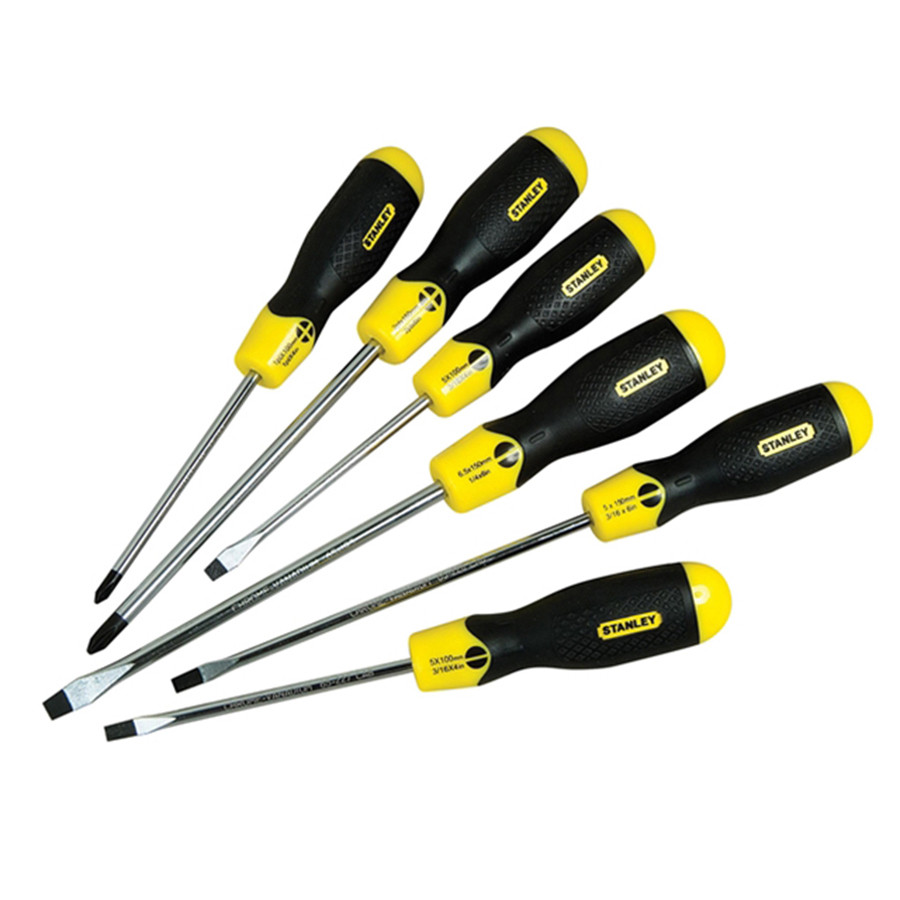 Photograph of Stanley Cushion Grip Screwdriver Set Parallel/Flared/Phillips (6 Piece Set)