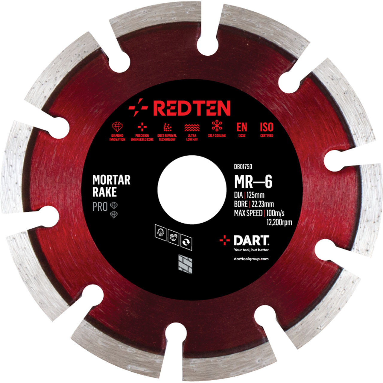 Photograph of Red Ten TUF MR Mortar Raking Diamond Blade 115mm