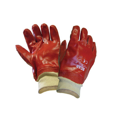 Further photograph of Scan PVC Knitwrist Glove