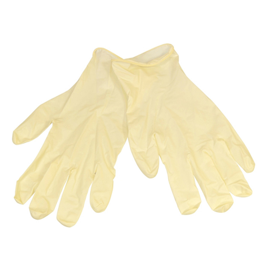 Photograph of Scan Latex Gloves Size 8 (Medium) (Box of 100)
