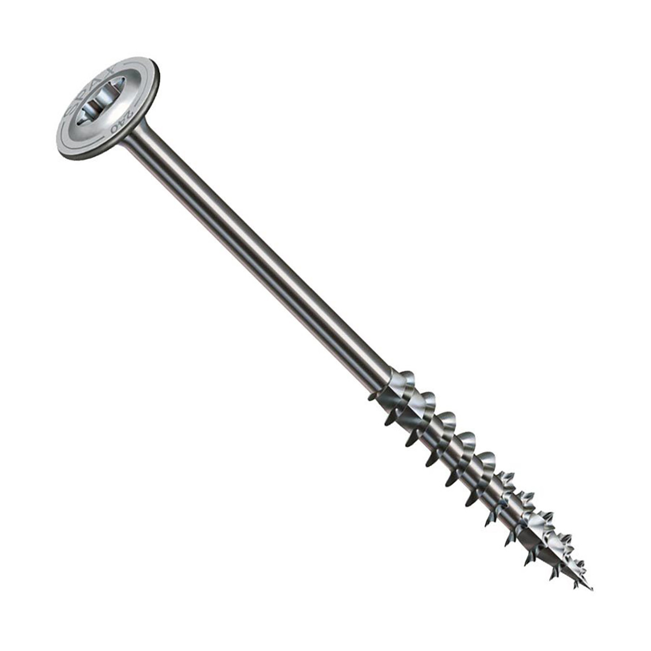 Photograph of 6mm x 180mm (12g x 7") Spax Washer Head T-Star Plus Timber Construction Screws Wirox Coated (Pack of 20)