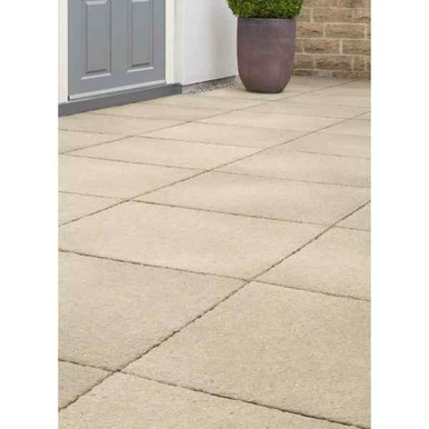 Further photograph of Torver Textured Concrete Paving Slabs 600mm x 600mm - Natural