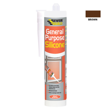 Everbuild General Purpose Silicone Sealant, Brown, 280 ML product image