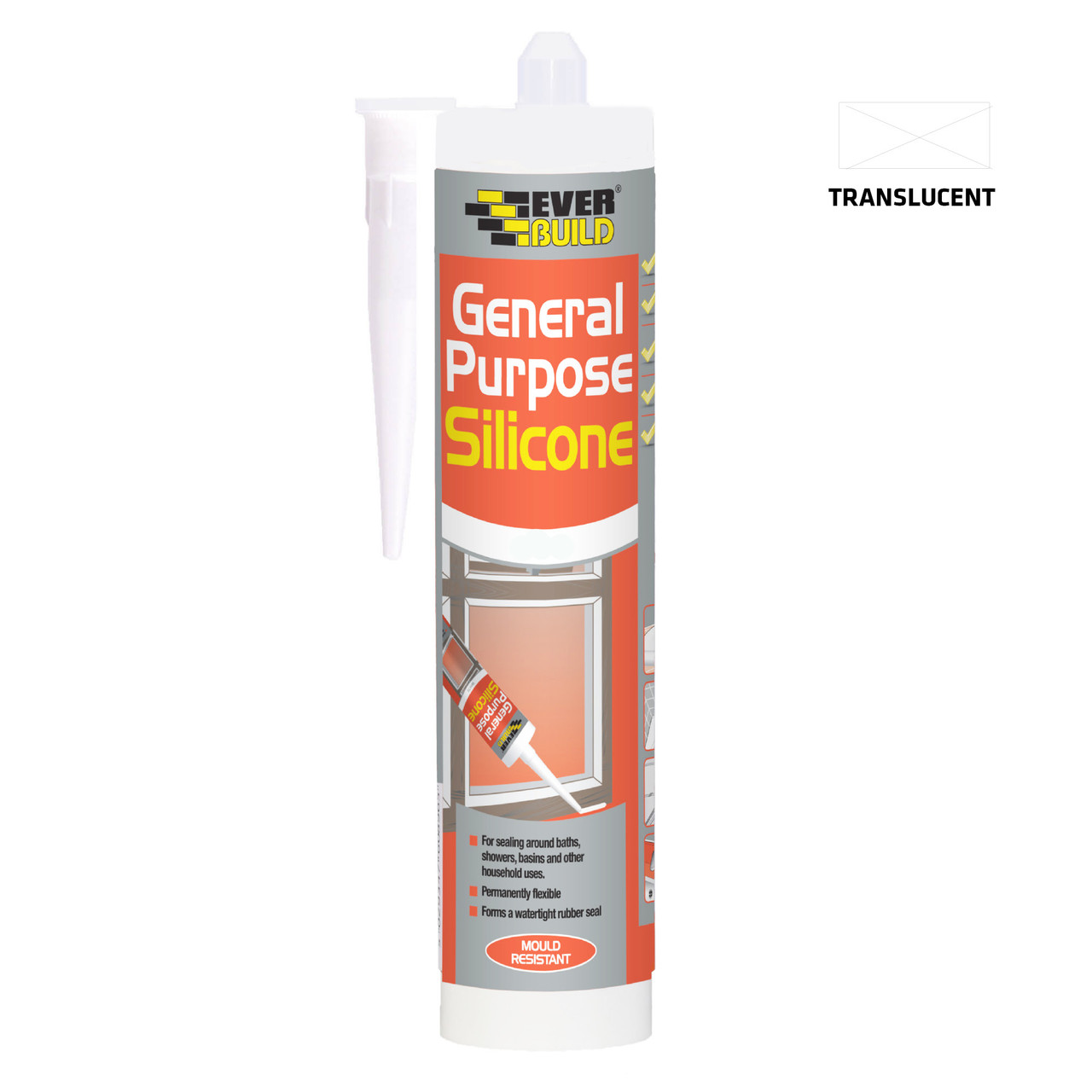 Photograph of Everbuild General Purpose Silicone C3 Clear 280ml