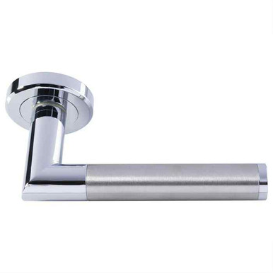 Further photograph of Serozzetta M Trend Lever On Rose Dual Finish Satin/Chrome