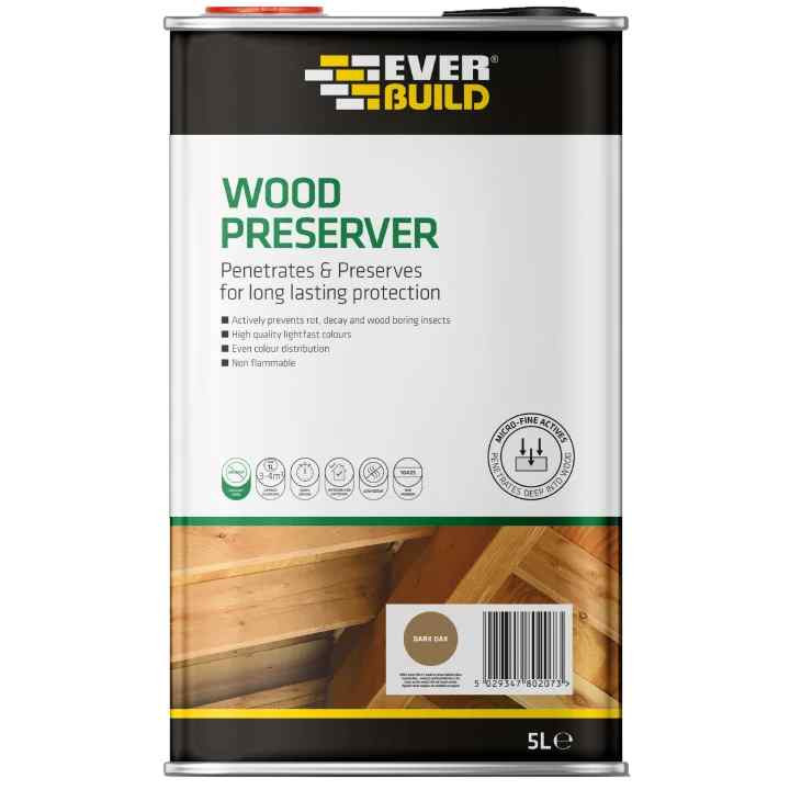 Photograph of Everbuild Lumberjack Wood Preserver Fir Green 5Ltr