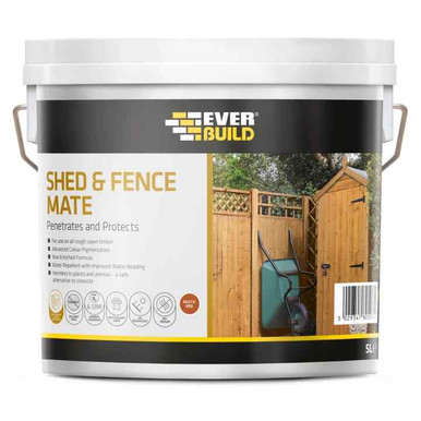 Further photograph of Everbuild Lumberjack Fence Mate Burnt Oak 5Ltr