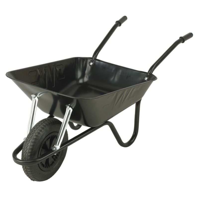 Photograph of Walsall Easiload 85L Black Pneumatic Wheelbarrow