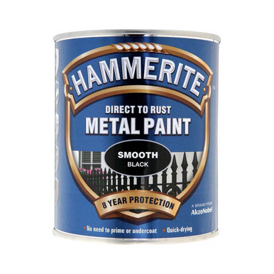 Further photograph of Hammerite Smooth Black Paint 750ml