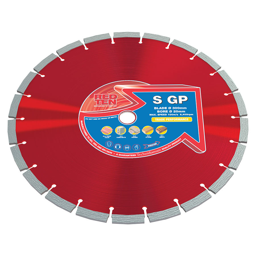 Photograph of Red Ten S-GP 15 Diamond Blade 300mm x 20mm