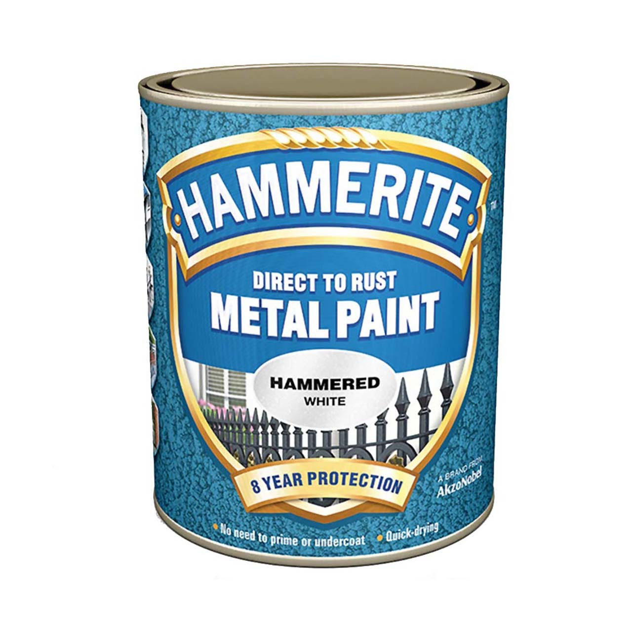 Photograph of Hammerite Rust Metal Paint White 750ml, Solvent Based, 8 Year Warranty, 910g