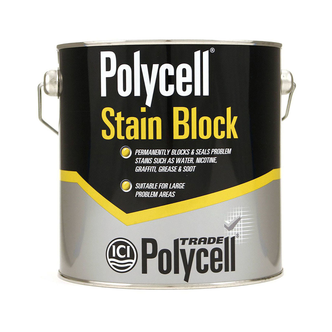 Photograph of Polycell Liquid Stain Block 2.5L Primer, White, Water Based, EN Certified, 7.9 sq m/l