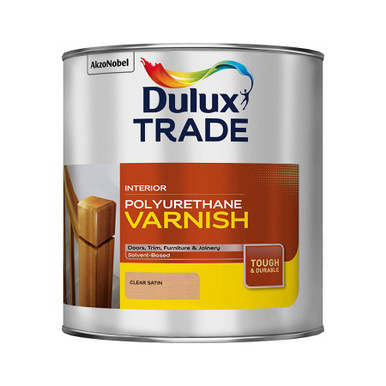 Dulux Polyurethane Varnish Satin 2.5L, Clear, Solvent Based, 16 sq m/l Coverage Area