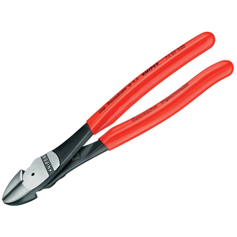 Photograph of Knipex High Leverage Diagonal Cutters PVC Grips 180mm (7")