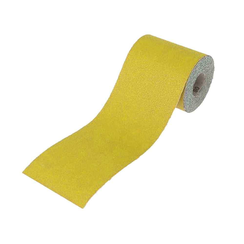 Photograph of Alox Yellow Aluminium Oxide Paper Roll, E Weight Paper, 115mm x 5m 120g