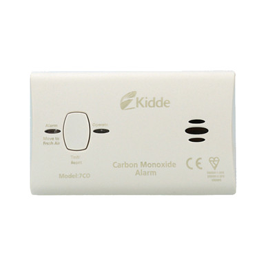 Kidde K7CO Carbon Monoxide Alarm, White, Battery-Powered, 39mm x 119mm x 72mm