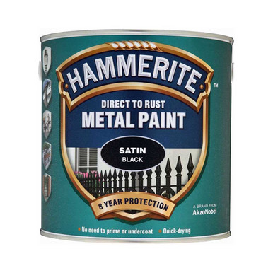 Hammerite Satin Black Paint 250ml