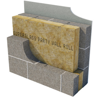 Further photograph of Superglass Party Wall Roll 100mm