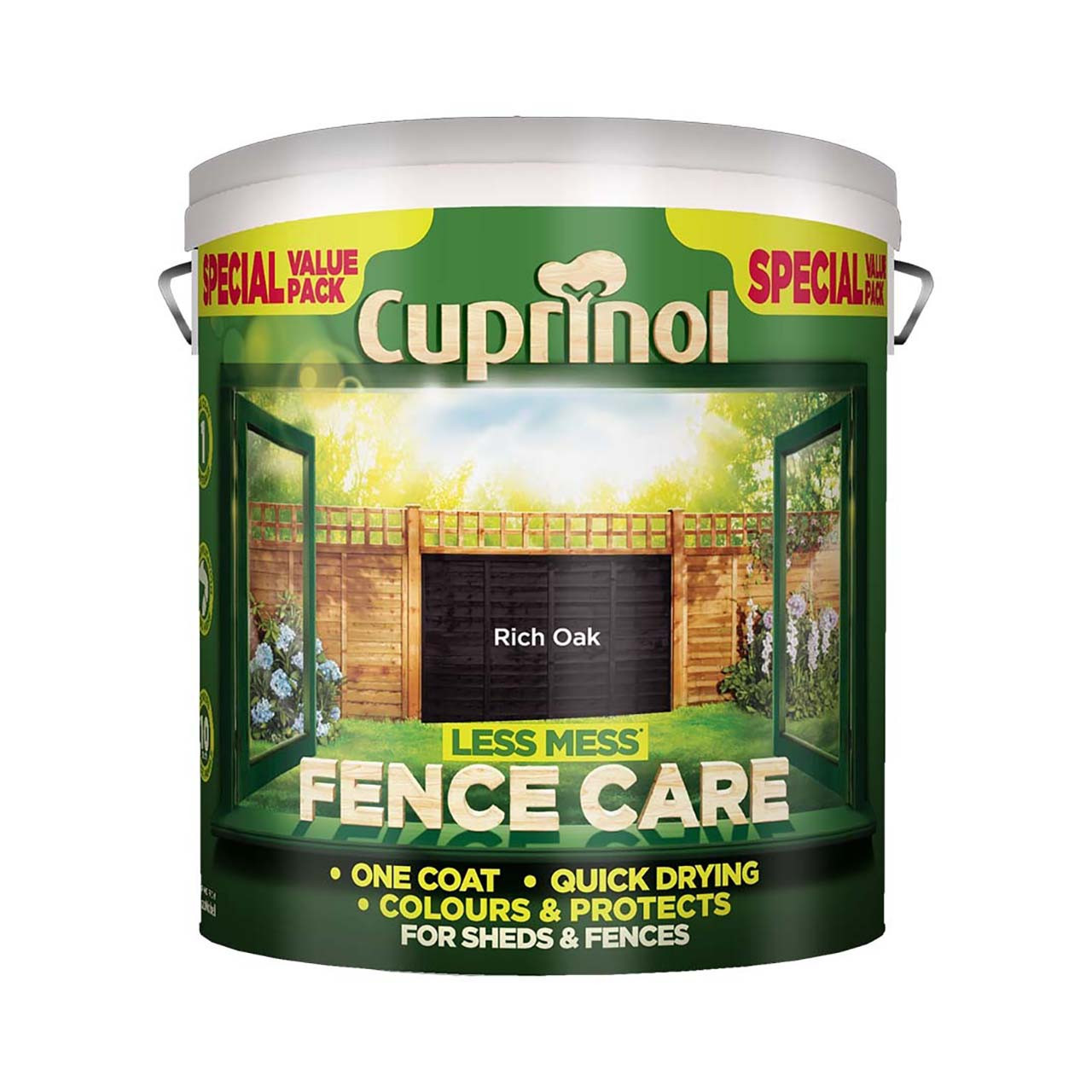 Photograph of Cuprinol CX Less Mess Fence Care Rich Oak 6L