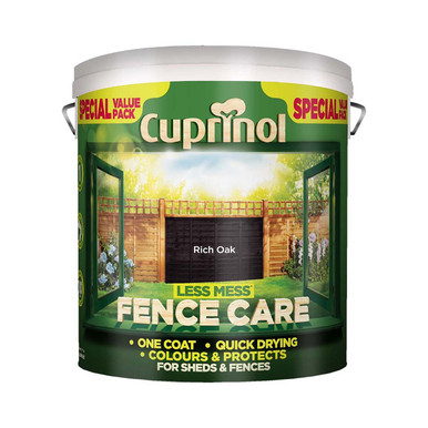 Further photograph of Cuprinol CX Less Mess Fence Care Rich Oak 6L