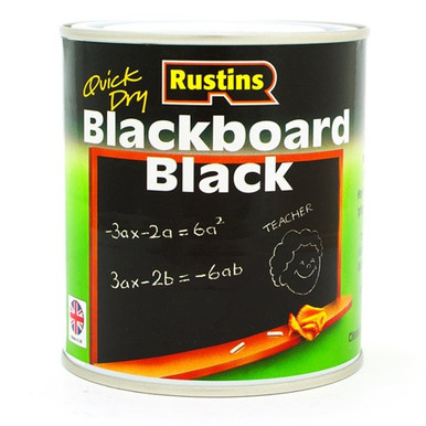 Further photograph of Rustins Blackboard Black 1L, Matt Finish, Water Based, Coverage 12 sq m/l