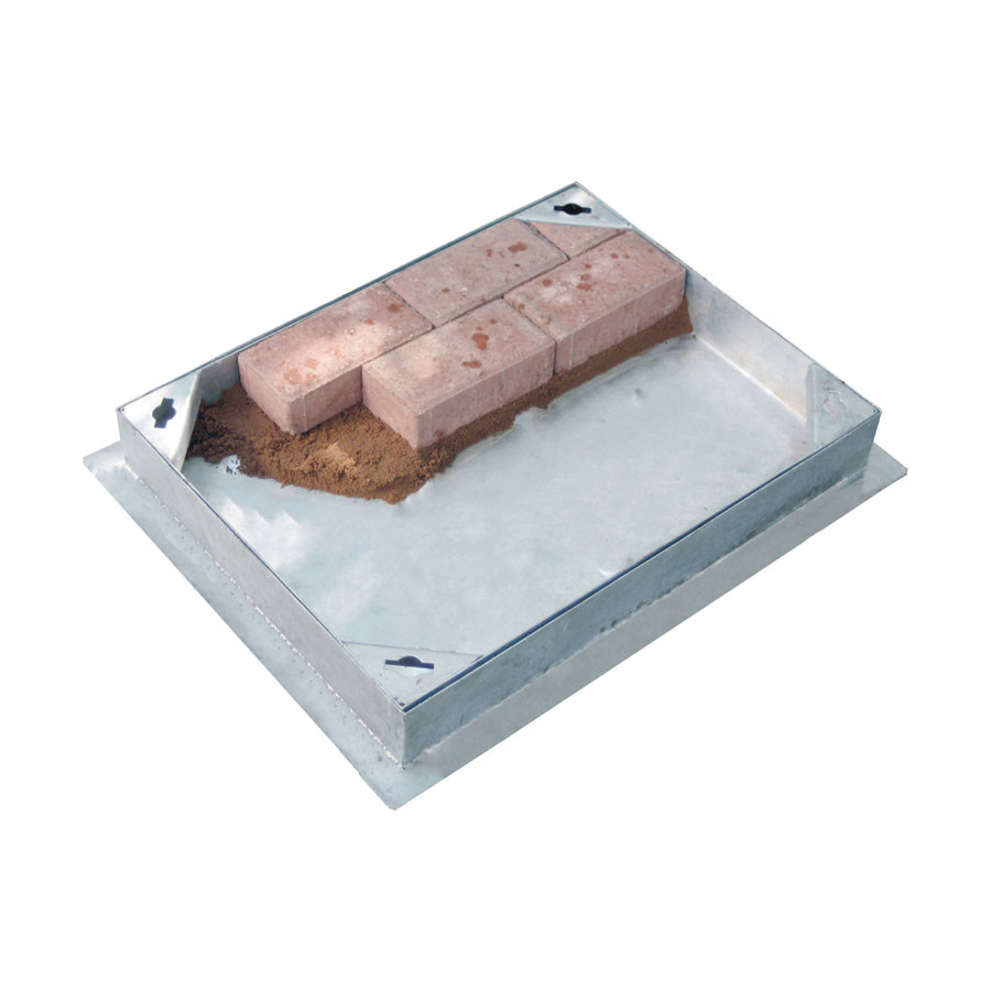 Photograph of Block Pavior Internal Recessed Tray Manhole Cover & Frame 450mm x 450mm x 100mm Depth