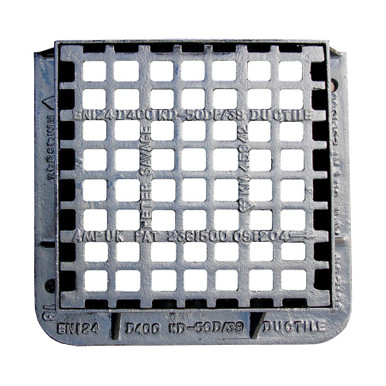 Ultra D400 Pedestrianised Gully Grating & Frame 420mm x 420mm x 100mm Depth