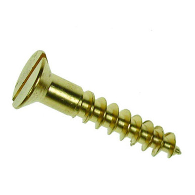 4mm x 40mm (8g x 1?) Countersunk Slotted Wood Screws Brass (Box of 200) product image