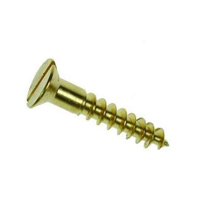 6mm x 65mm (12g x 2?) Countersunk Slotted Wood Screws Brass (Box of 100) product image