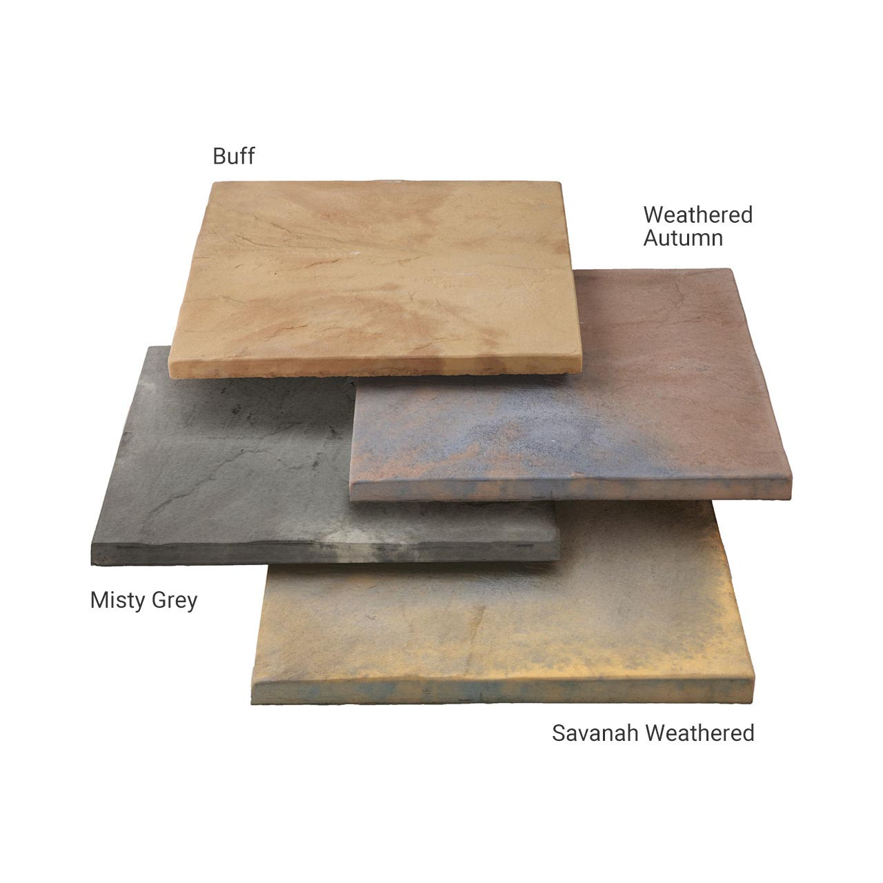 Bourton Riven Concrete Paving Slabs 300mm x 300mm x 32mm Buff