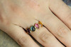 Mixed Color Natural Gemstone Ring, Stackable Ring