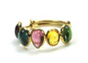 Mixed Color Natural Gemstone Ring, Stackable Ring