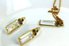 Natural Quartz & Fancy Rose Cut Diamonds Set in 18K Gold, Earrings, Necklace, Ring Set