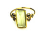 Lemon Quartz and Natural Diamonds Earrings and Rings Set, Antique Rose Cut Diamonds Set