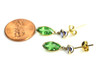 Natural Green & Blue Tourmaline and Diamond Earrings in Solid 18K Gold