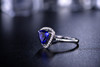Heart Shape Tanzanite Halo Ring AAAA With Natural Diamonds 