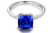 Classic Pave Tanzanite Ring with Natural Diamonds