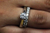Leo Diamond Engagement Ring and Wedding Band 