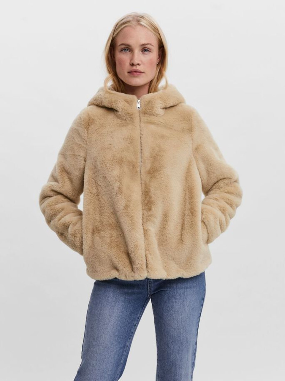 ALEXIASTAM Eco Fur Hooded Jacket www.krzysztofbialy.com