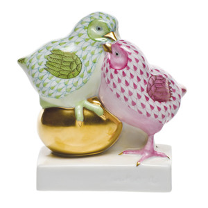 Pair of Chicks on Golden Egg