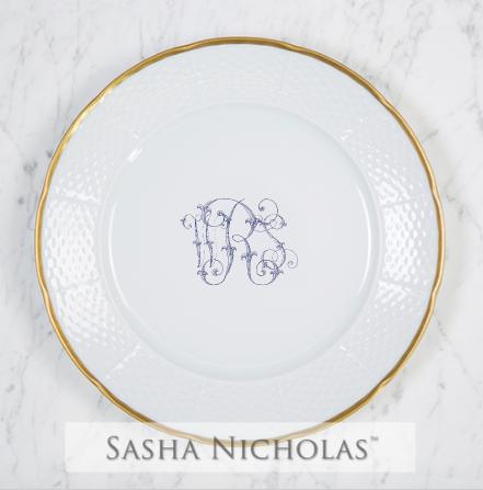 Smith-roberts Weave 24k Gold Dinner Plate, Smith-Roberts Weave 24K Gold Dinner Plate, Sasha Nicholas