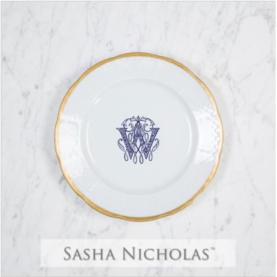 Lamb-wood Weave 24k Gold Salad Plate, Lamb-Wood Weave 24K Gold Salad Plate, Sasha Nicholas