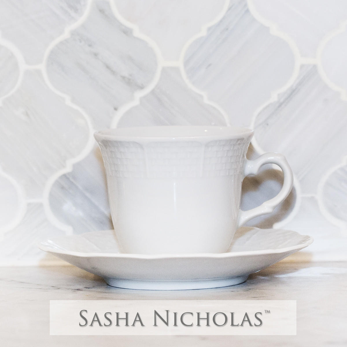 Schnoebelen-looney Weave Simply White Cup+saucer, Schnoebelen-Looney Weave Simply White Cup+Saucer, Sasha Nicholas