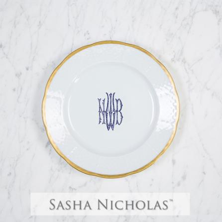 Osborne-watson Weave 24k Gold Salad Plate, Osborne-Watson Weave 24K Gold Salad Plate, Sasha Nicholas